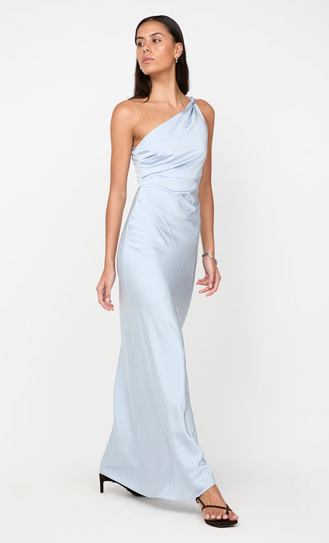 LUNETTA ASYM DRESS - DUSTY BLUE