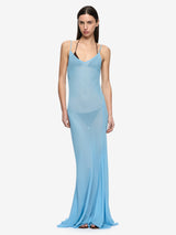 CLIO LAYERED MAXI DRESS - BITTER CHOC/AZURE BLUE