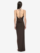 CLIO LAYERED MAXI DRESS - BITTER CHOC/AZURE BLUE