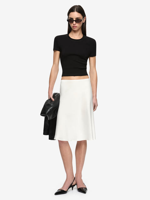 PIPER BIAS MIDI SKIRT - IVORY