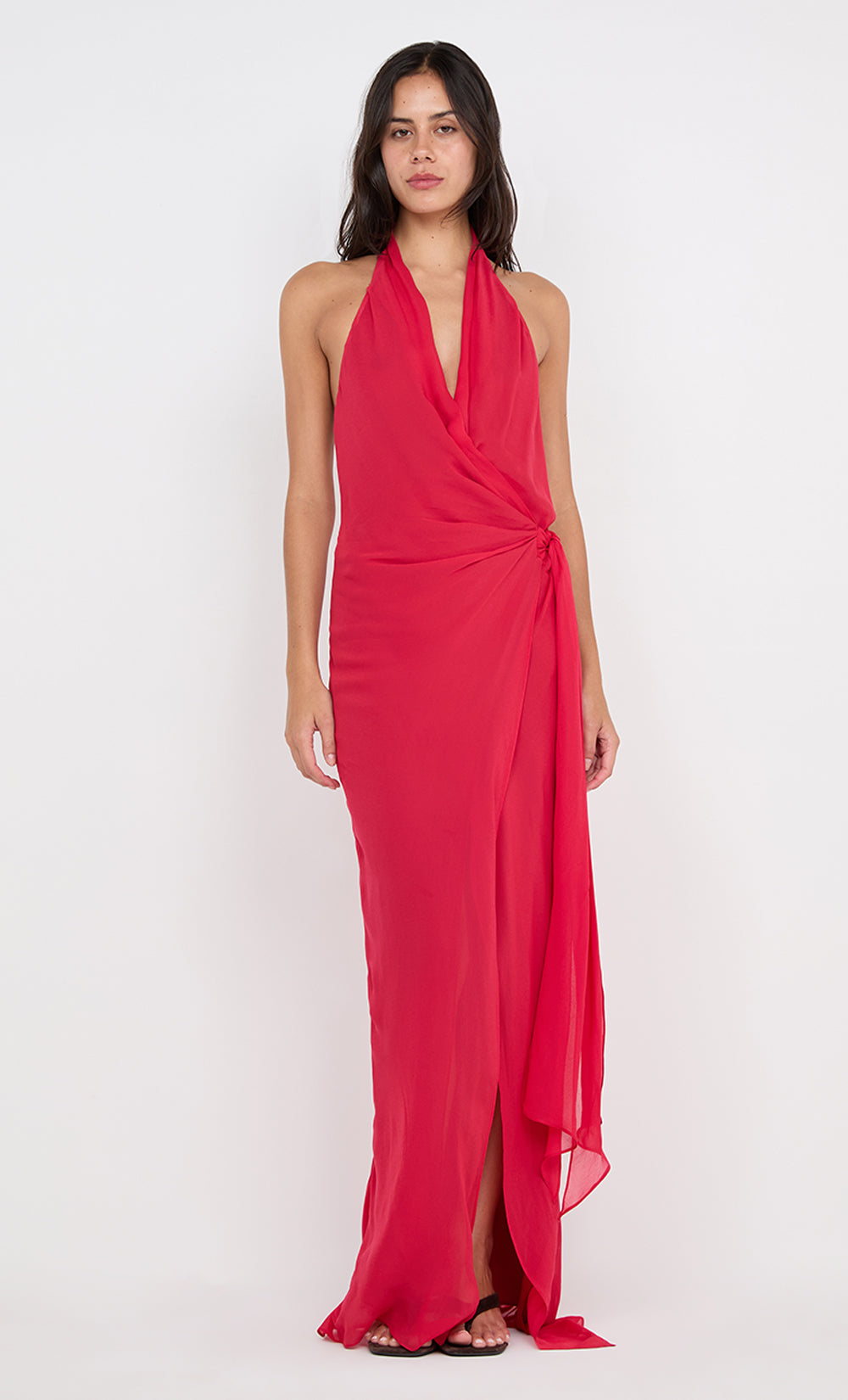 SONEVA WRAP DRESS - STRAWBERRY