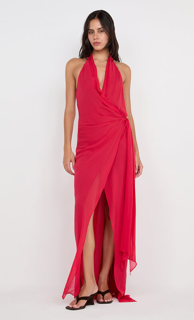 SONEVA WRAP DRESS - STRAWBERRY