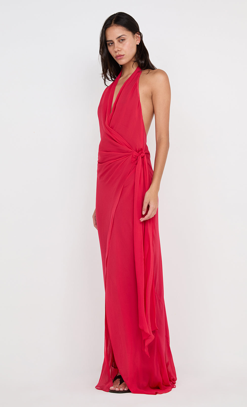 SONEVA WRAP DRESS - STRAWBERRY