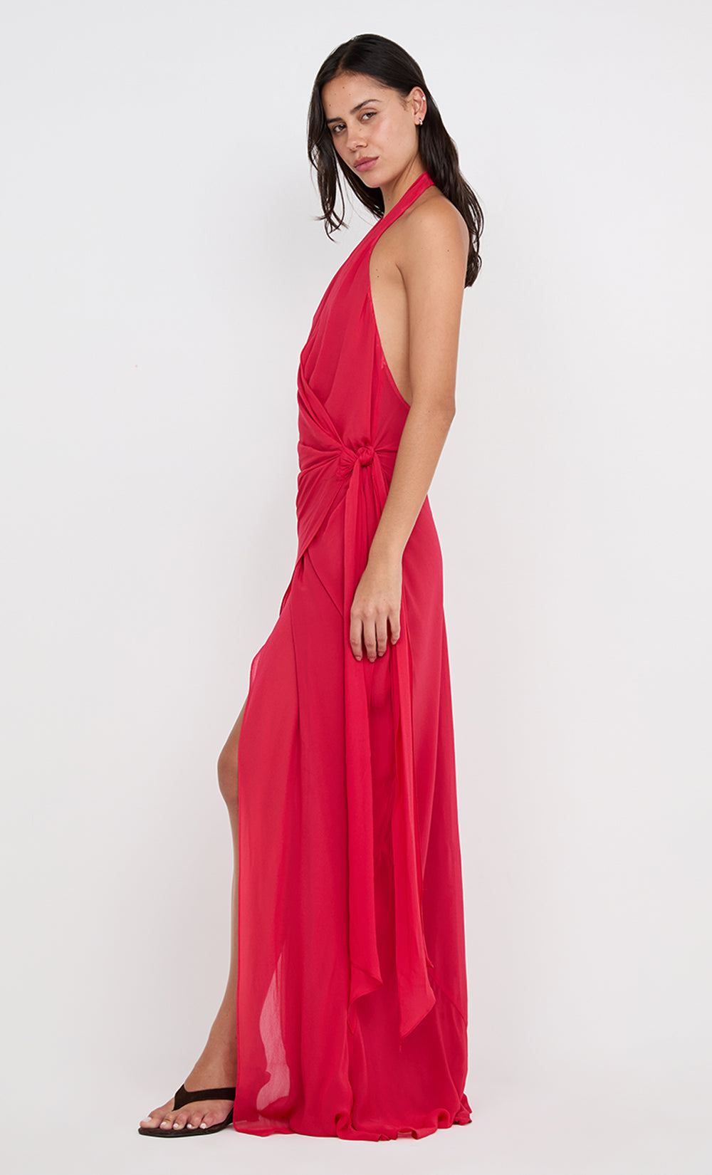 SONEVA WRAP DRESS - STRAWBERRY