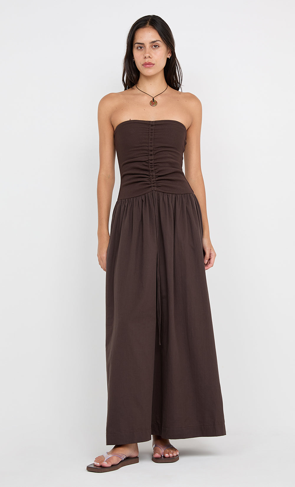IONE MAXI DRESS - DARK CHOCOLATE