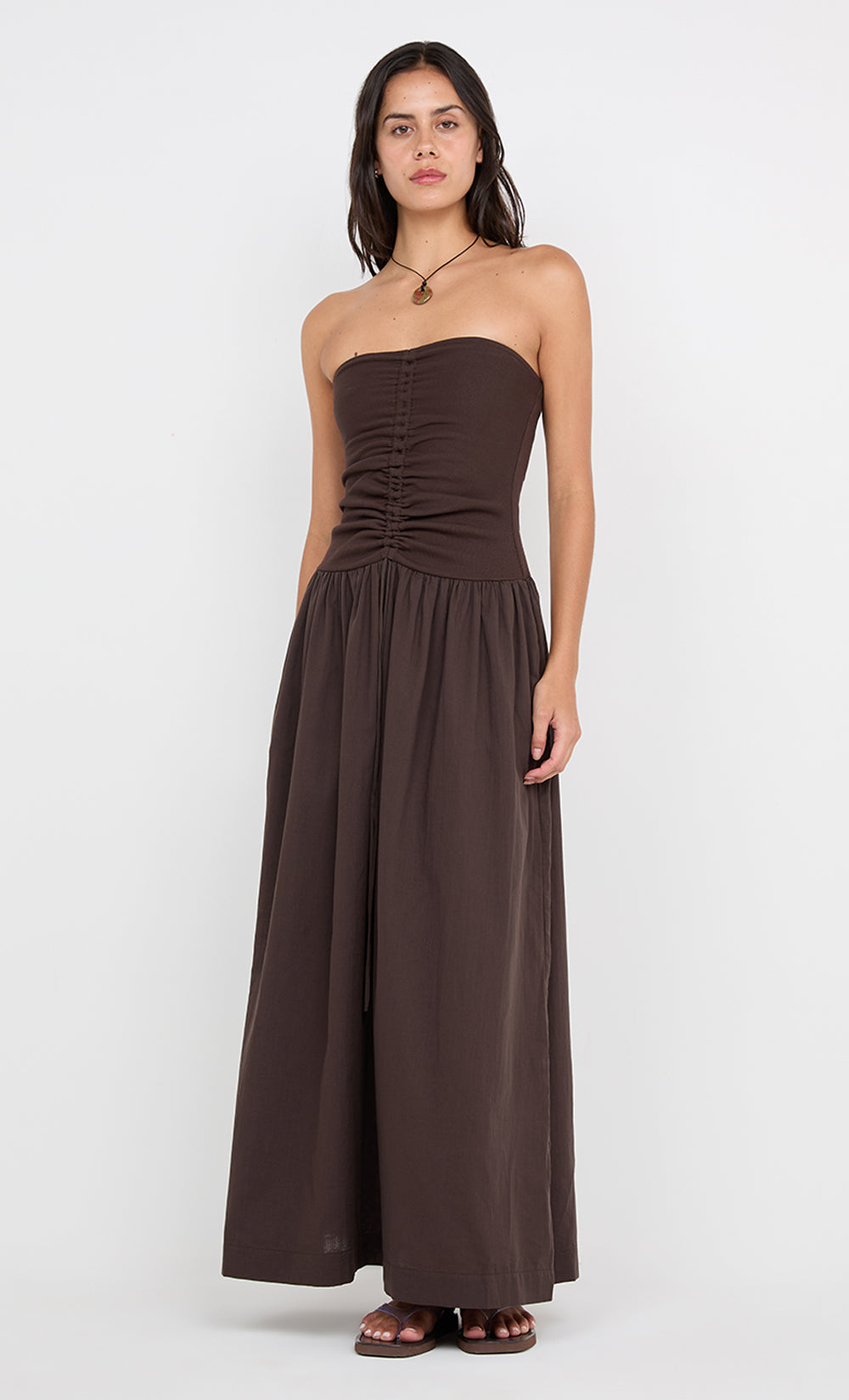 IONE MAXI DRESS - DARK CHOCOLATE