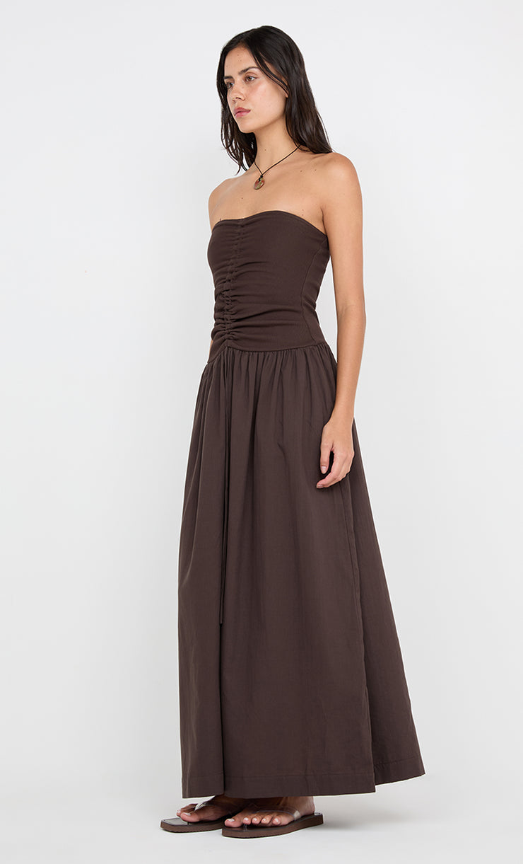 IONE MAXI DRESS - DARK CHOCOLATE
