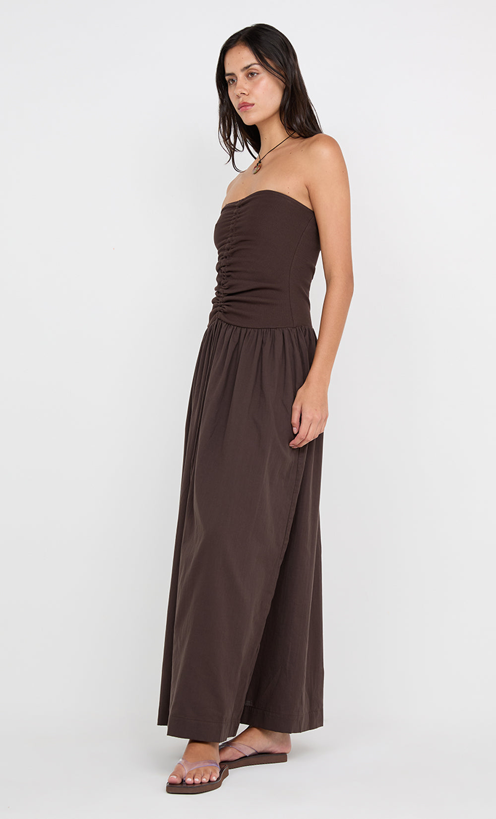 IONE MAXI DRESS - DARK CHOCOLATE
