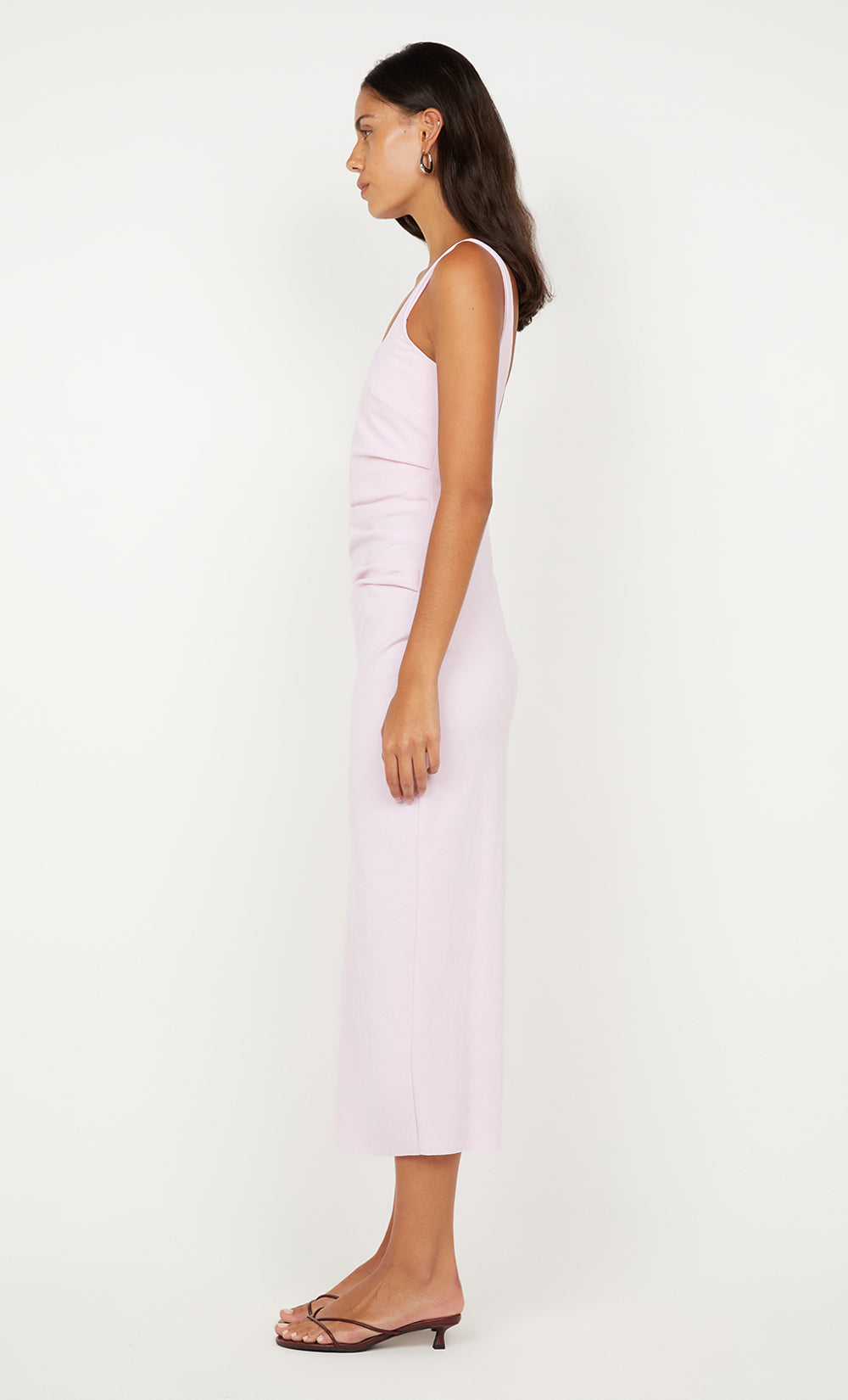 AVELINE TUCK MIDI DRESS - BALLET PINK