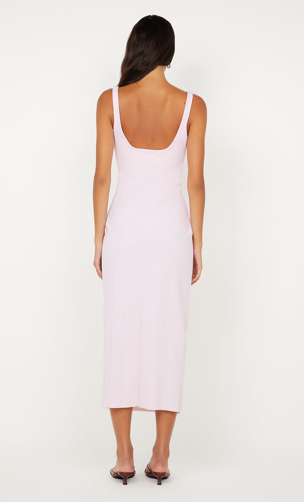AVELINE TUCK MIDI DRESS - BALLET PINK