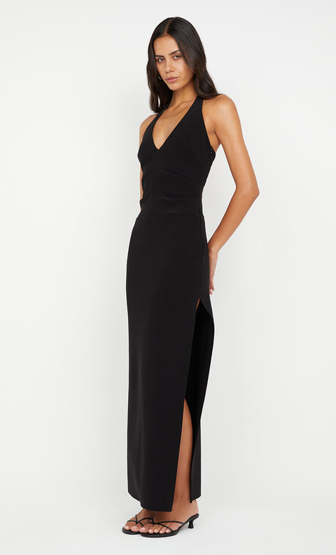 ARIVEN HALTER MAXI DRESS - BLACK