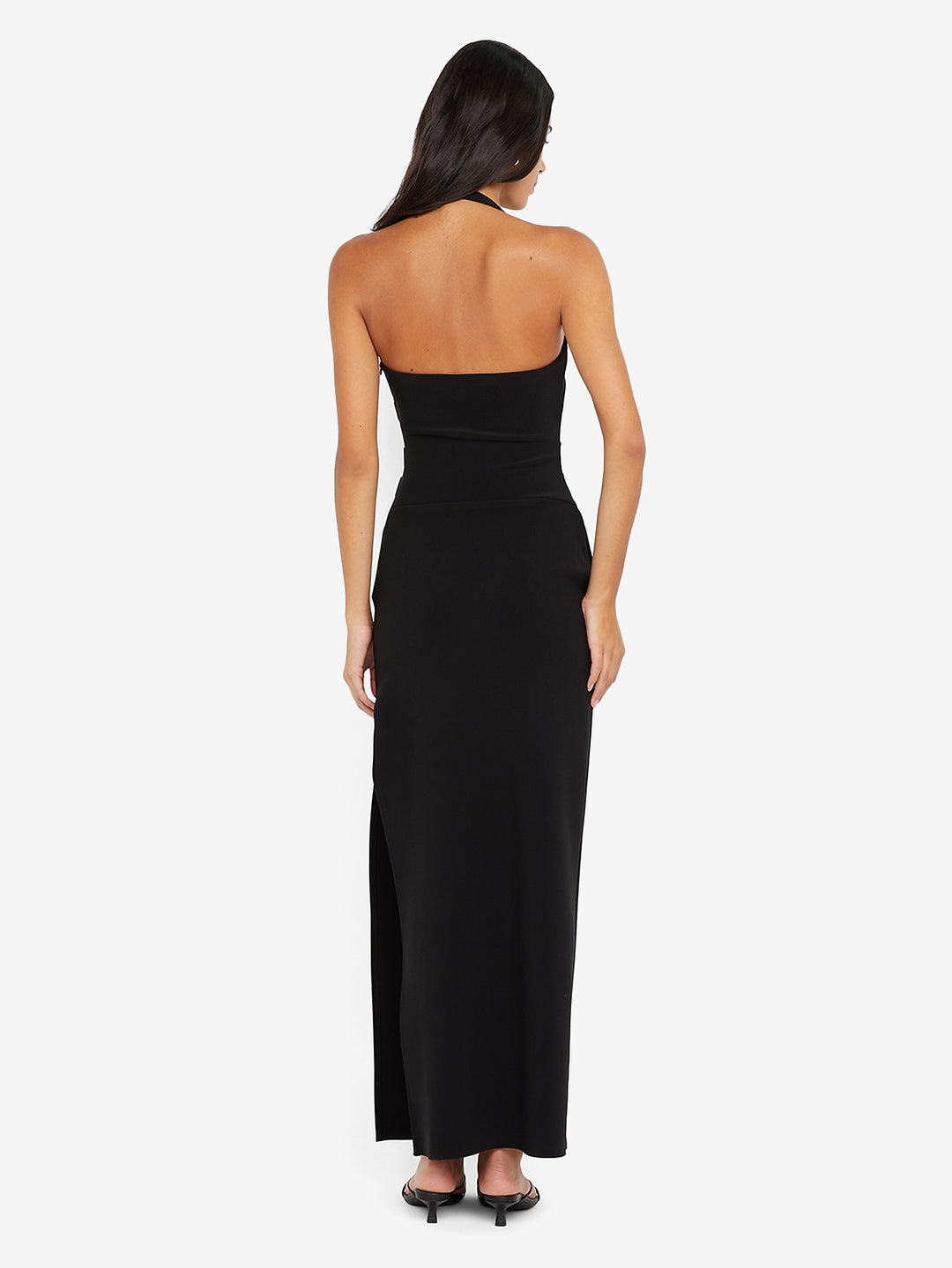 ARIVEN HALTER MAXI DRESS - BLACK