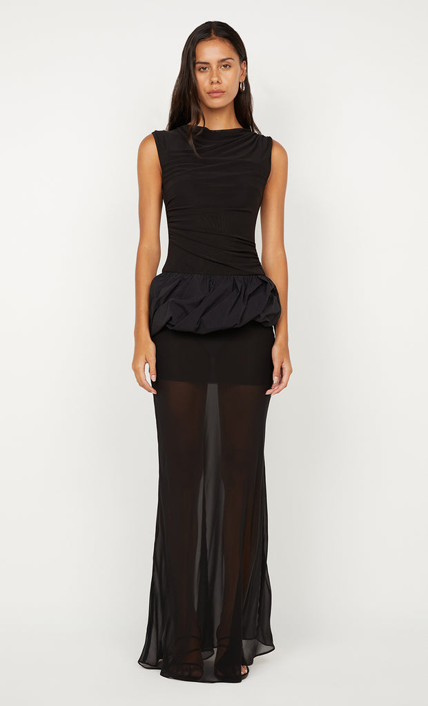 IDA BUBBLE MAXI DRESS - BLACK