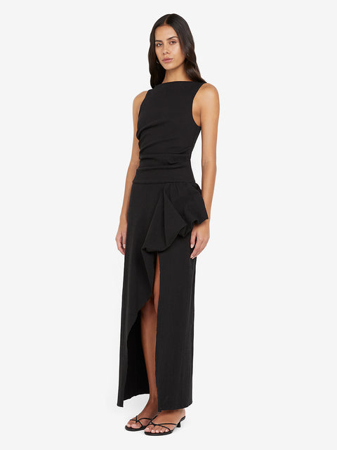 ROWENA ASYM DRESS - BLACK