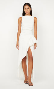 ROWENA ASYM DRESS - WHITE