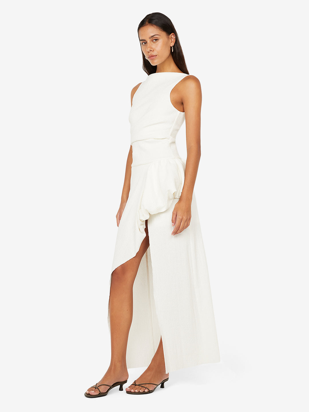 ROWENA ASYM DRESS - WHITE