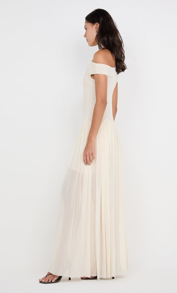 DEIJA OFFSHOULDER MAXI DRESS - BUTTERCREAM