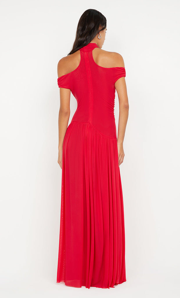 DEIJA OFFSHOULDER MAXI DRESS - STRAWBERRY