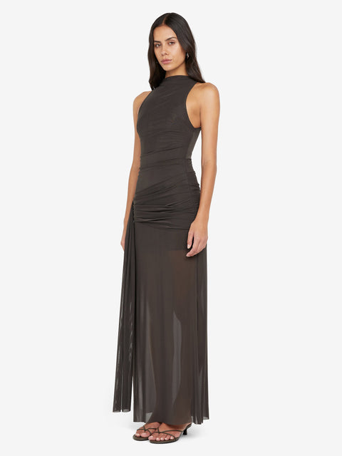 BLAINE DRAPE MAXI DRESS - CEDAR
