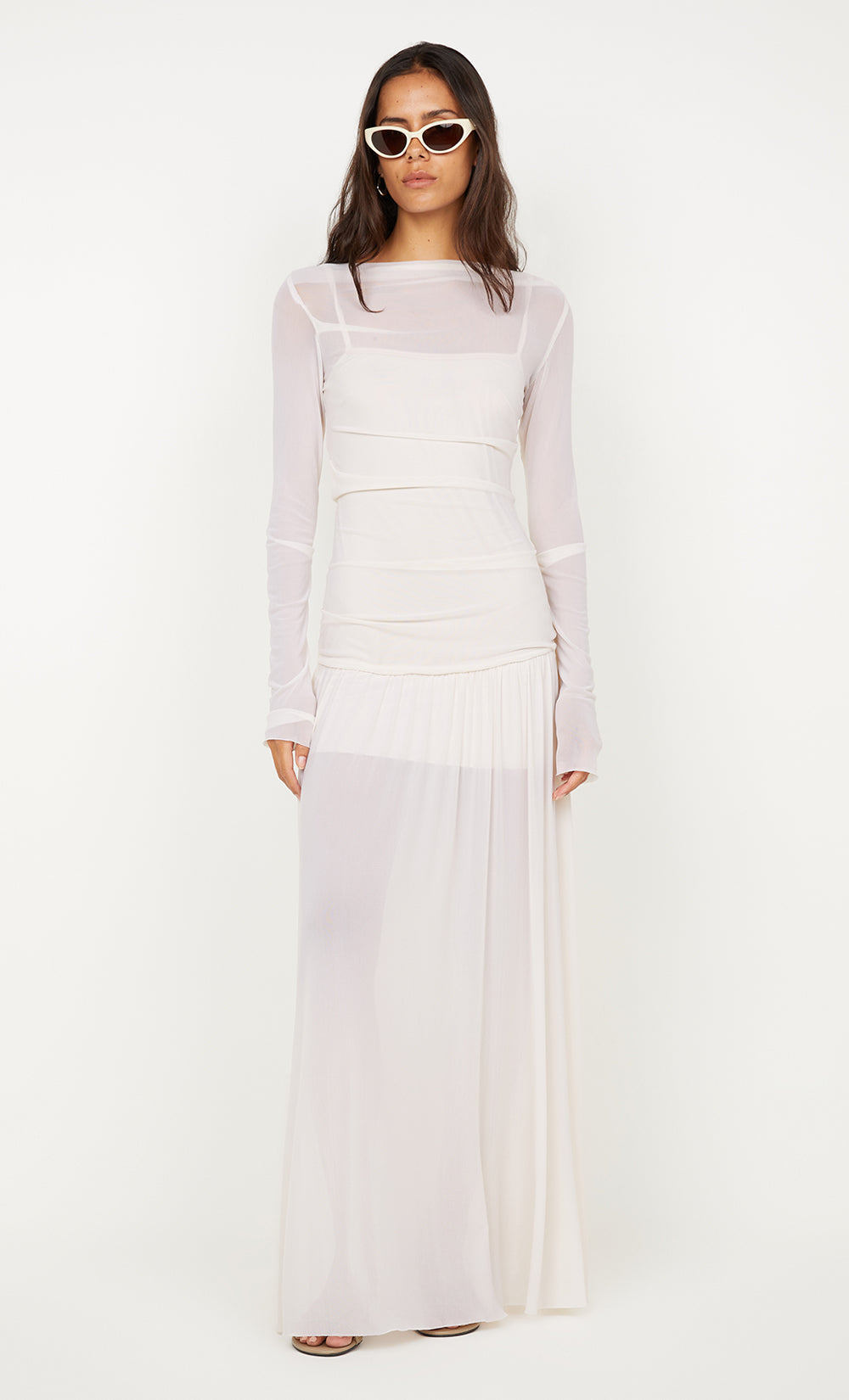 BLAINE LONG SLEEVE MAXI DRESS - BUTTER CREAM