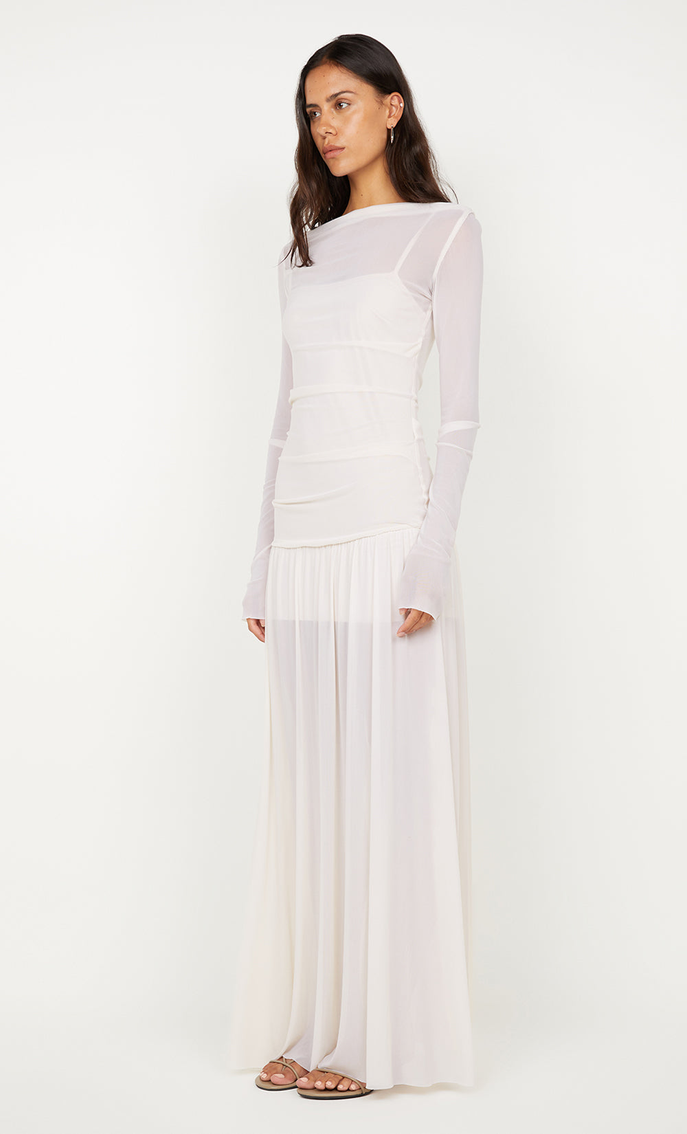 BLAINE LONG SLEEVE MAXI DRESS - BUTTER CREAM