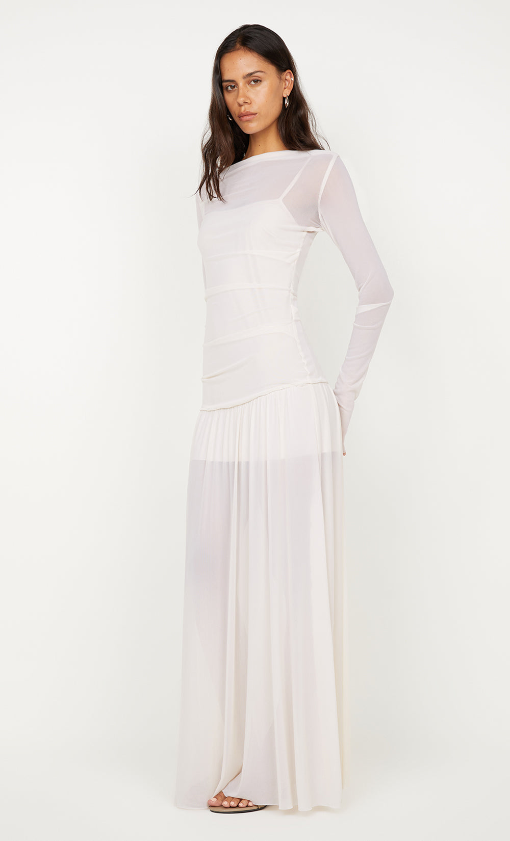 BLAINE LONG SLEEVE MAXI DRESS - BUTTER CREAM