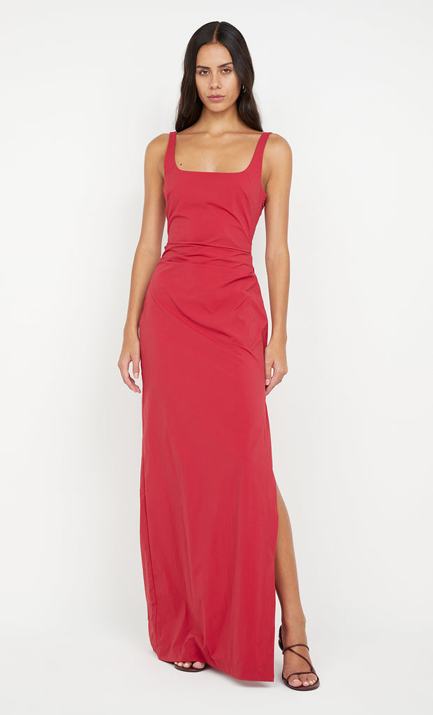 DANTE TUCK MAXI DRESS - CHERRY
