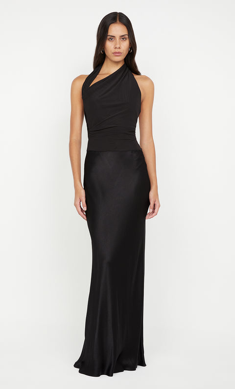 IDA HALTER MAXI DRESS - BLACK