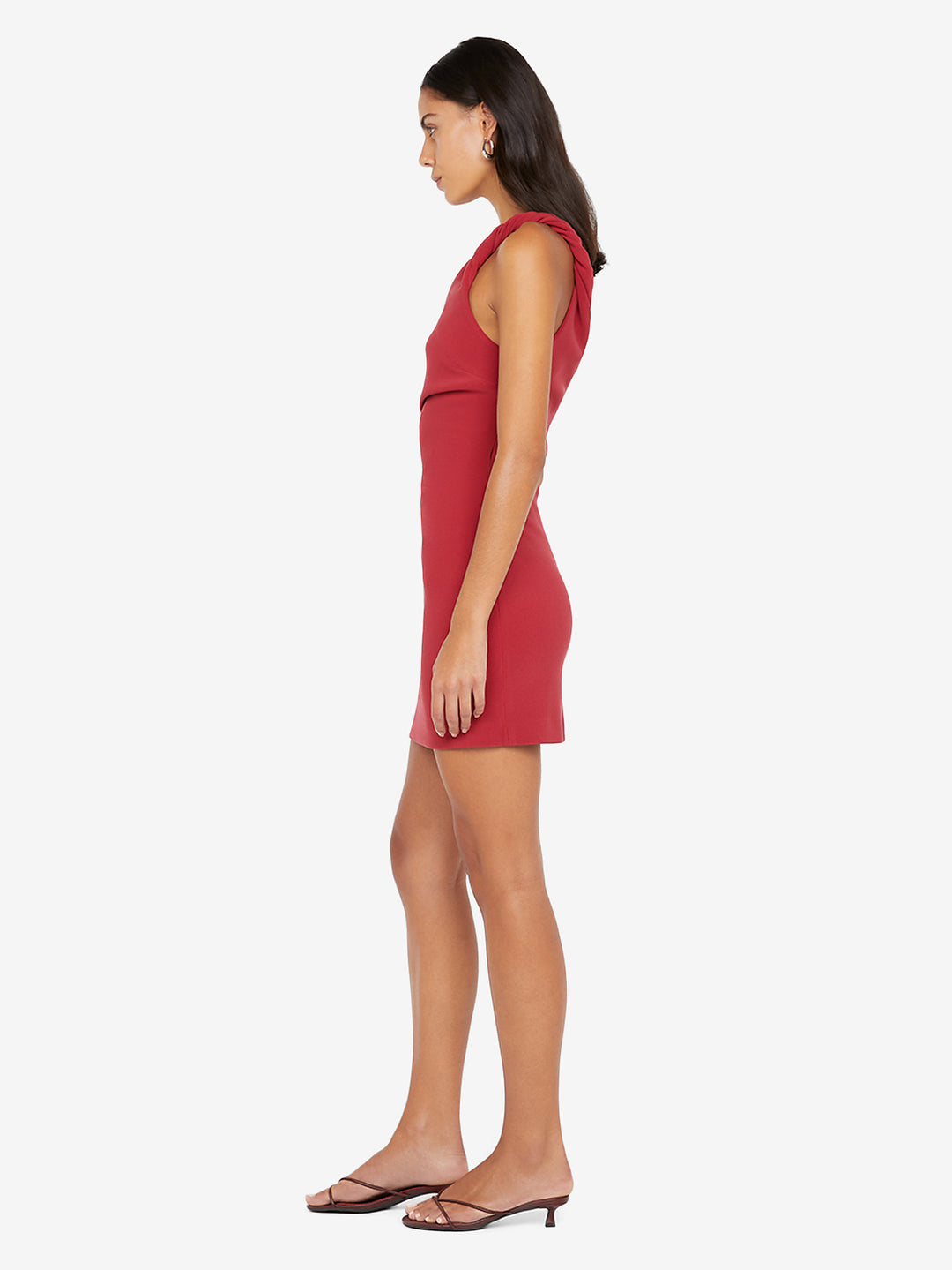 ARIVEN ASYM MINI DRESS - CHERRY
