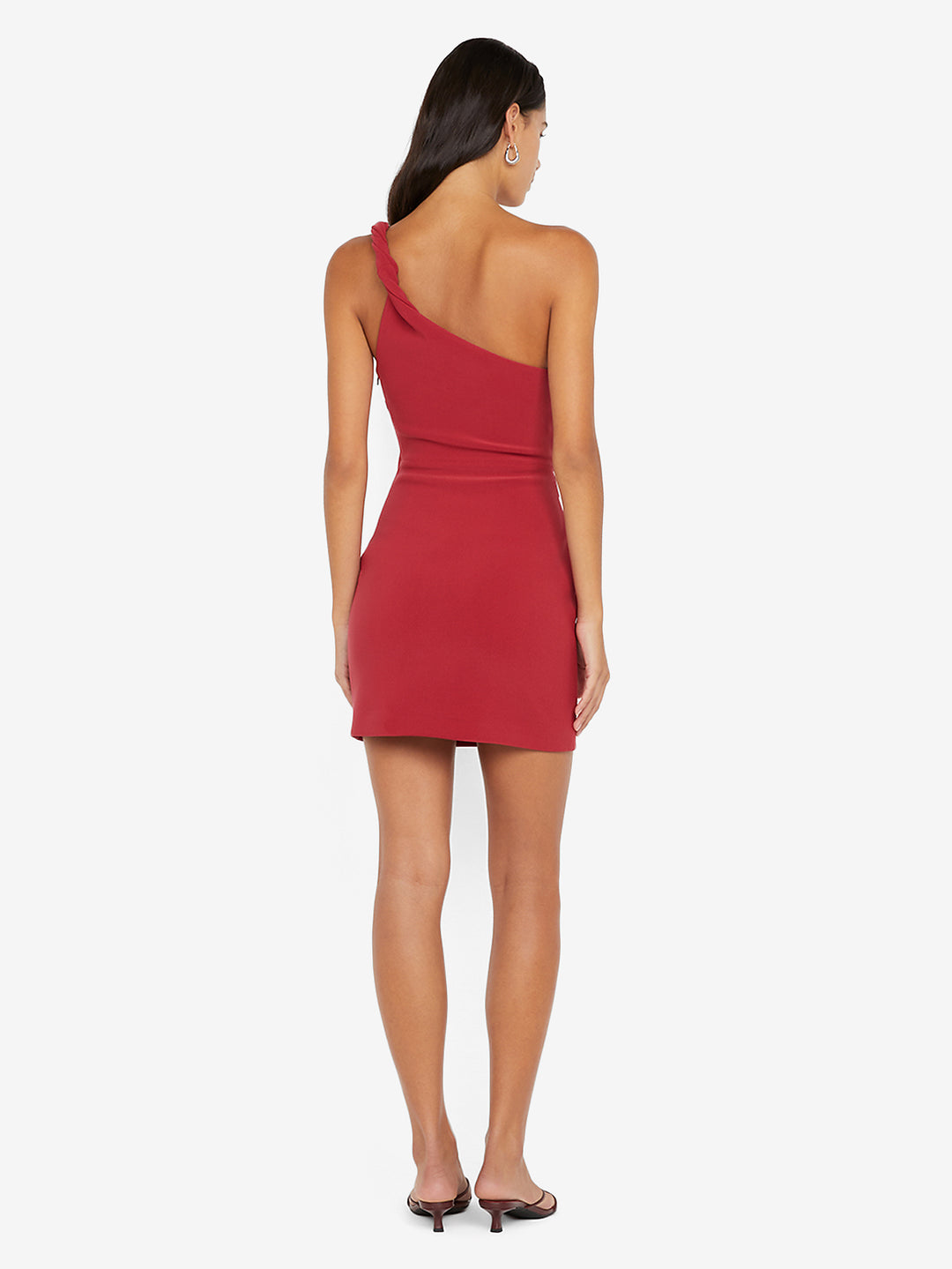 ARIVEN ASYM MINI DRESS - CHERRY