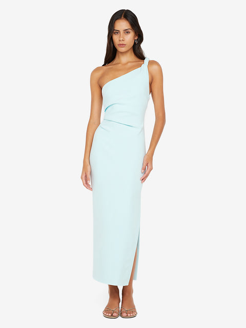 ARIVEN ASYM MIDI DRESS - ARCTIC BLUE