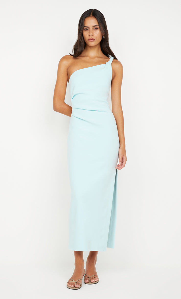 ARIVEN ASYM MIDI DRESS - ARCTIC BLUE