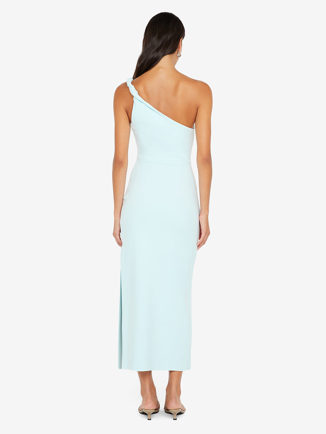 ARIVEN ASYM MIDI DRESS - ARCTIC BLUE