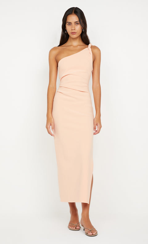 ARIVEN ASYM MIDI DRESS - PEACH