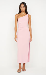 ARIVEN ASYM MIDI DRESS - POWDER PINK