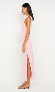ARIVEN ASYM MIDI DRESS - POWDER PINK