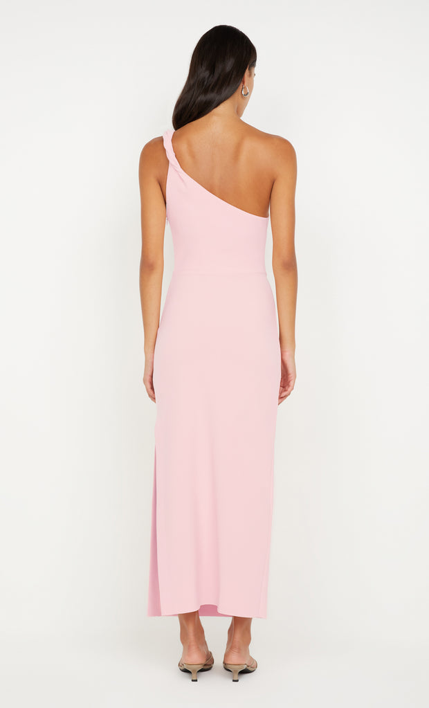 ARIVEN ASYM MIDI DRESS - POWDER PINK
