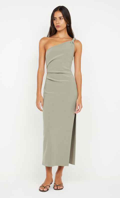 ARIVEN ASYM MIDI DRESS - SAGE