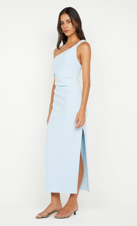 ARIVEN ASYM MIDI DRESS - SKY BLUE