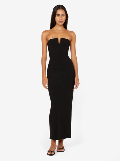 RAFI STRAPLESS DRESS - BLACK