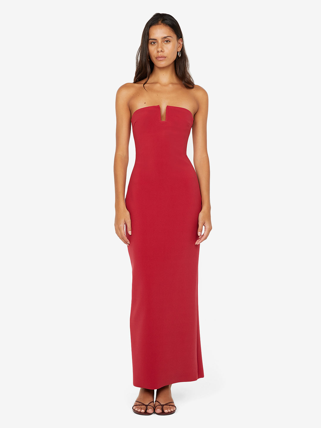 RAFI STRAPLESS DRESS - CHERRY