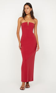 RAFI STRAPLESS DRESS - CHERRY