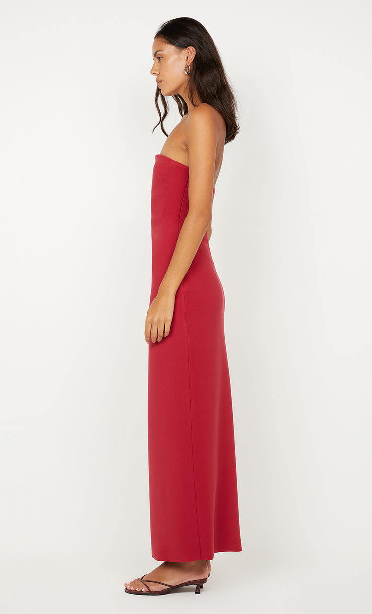 RAFI STRAPLESS DRESS - CHERRY