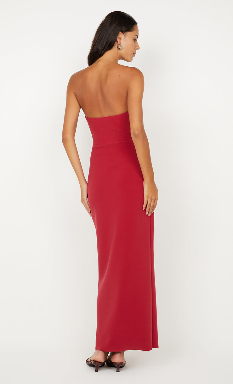 RAFI STRAPLESS DRESS - CHERRY