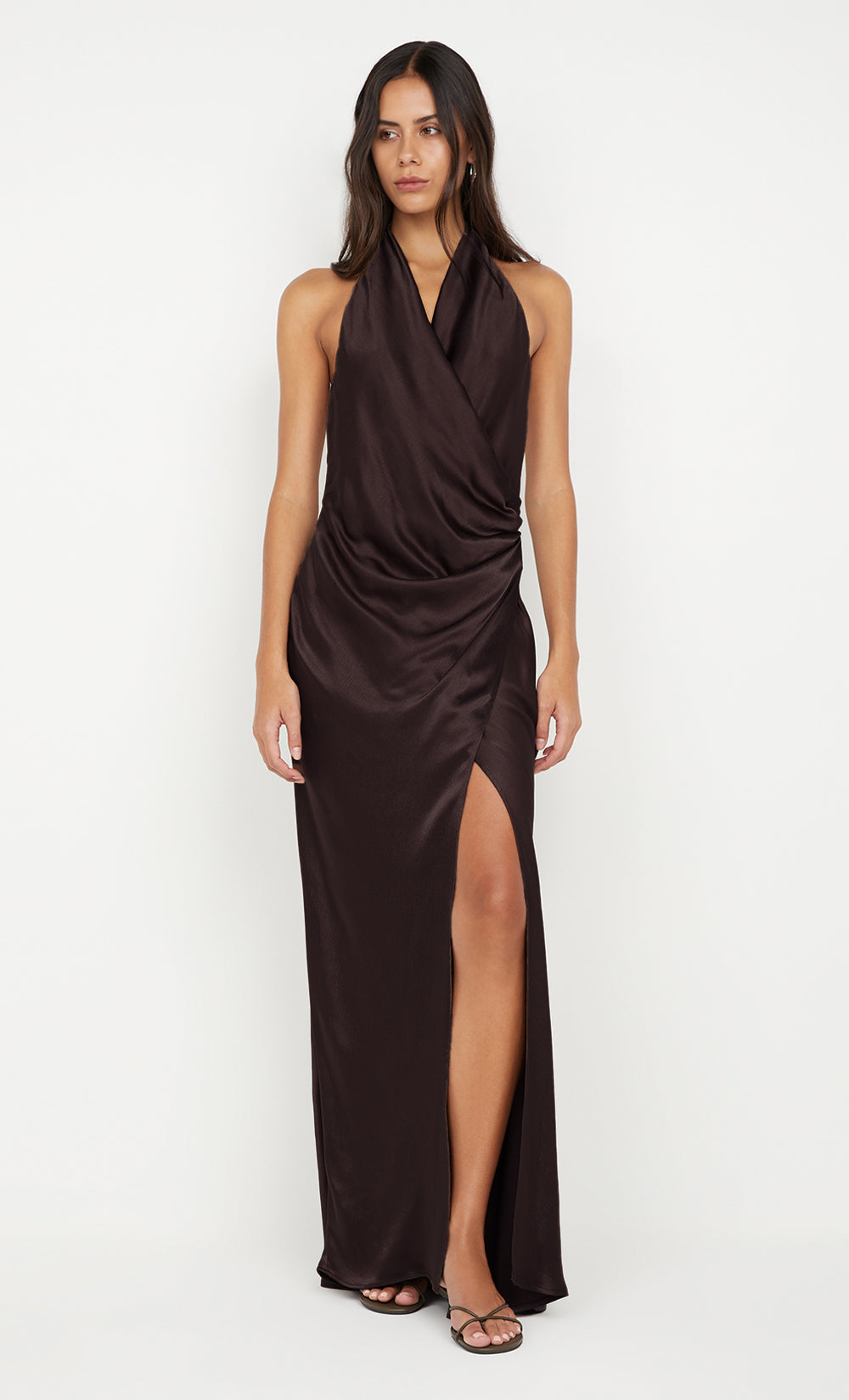 【関税込み】BEC + BRIDGE ブラック Elissa マキシワンピース ELISIA WRAP MAXI DRESS - DARK CHOCOLATE – BEC + BRIDGE US