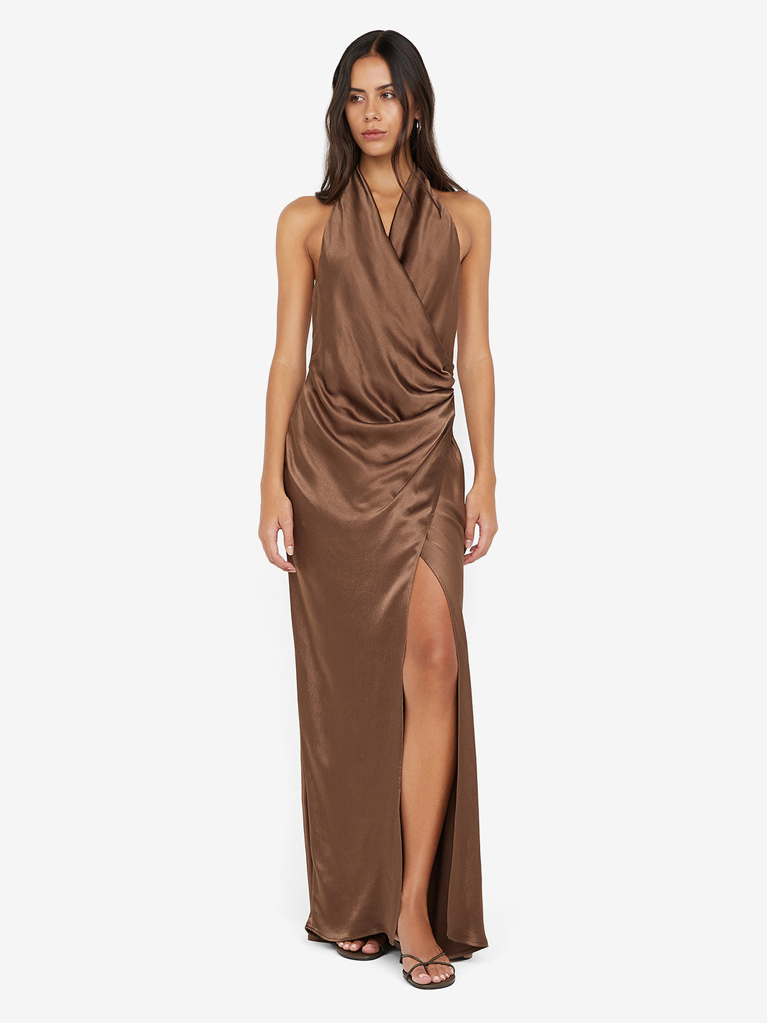 ELISIA WRAP MAXI DRESS - MILK CHOCOLATE BEC + BRIDGE US ELISIA WRAP MAXI DRESS - MILK CHOCOLATE BEC + BRIDGE US