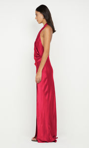 ELISIA WRAP MAXI DRESS - STRAWBERRY
