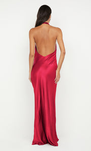 ELISIA WRAP MAXI DRESS - STRAWBERRY