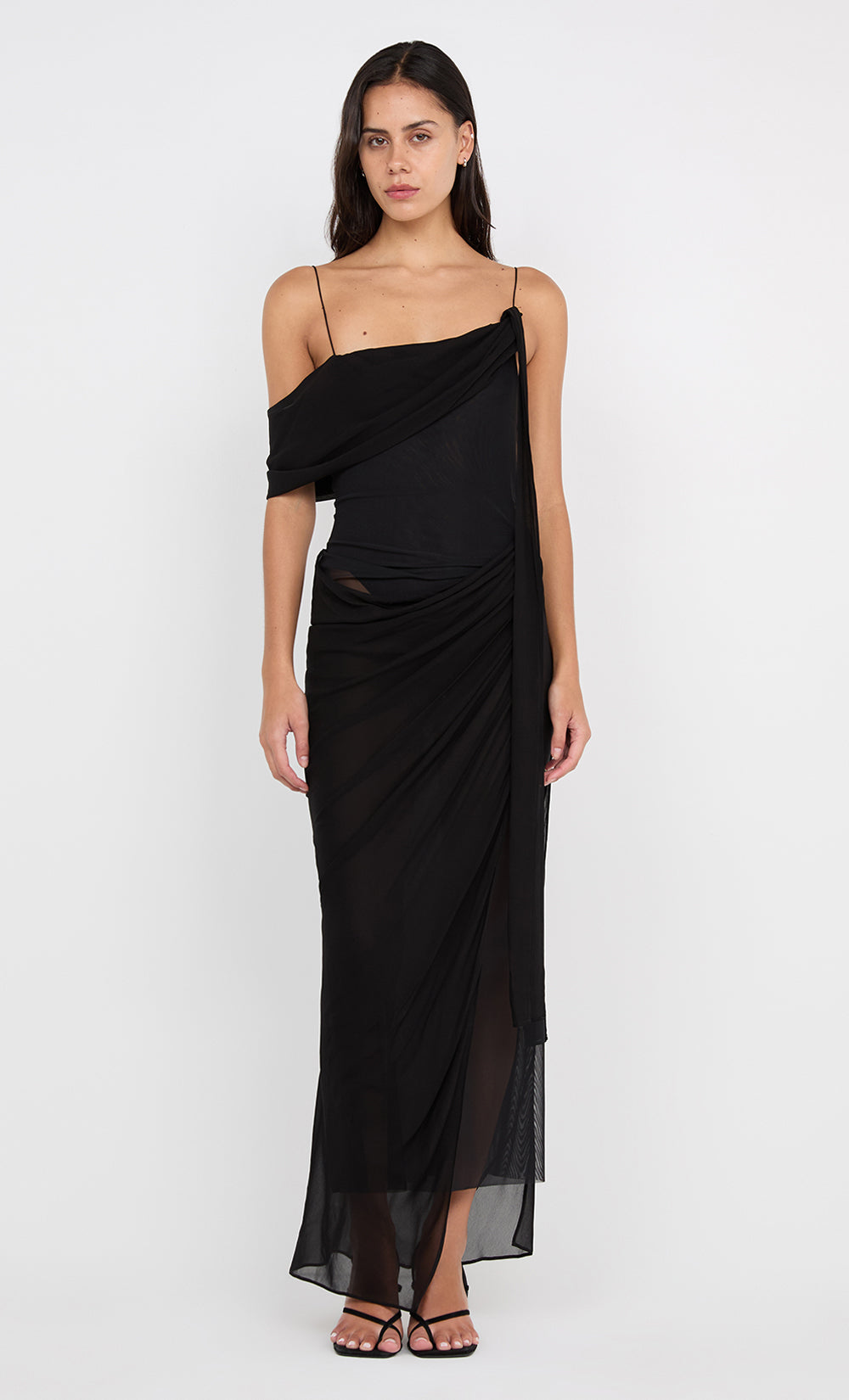 DANKA ASYM MAXI DRESS - BLACK