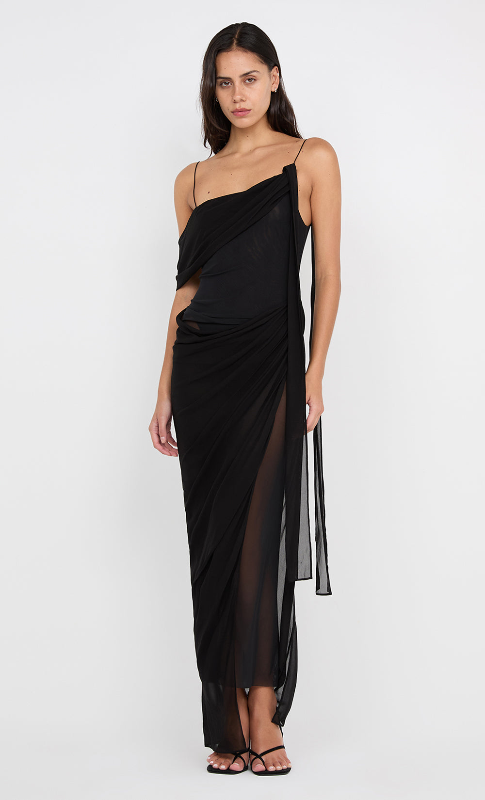 DANKA ASYM MAXI DRESS - BLACK